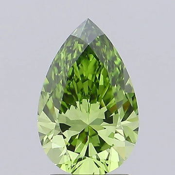 Unique Pear Cut 1.91ct Fancy Vivid Green VS1 Clarity Moissanite Diamond for Birthday Ring