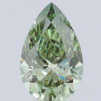 Bright Pear 3.51ct Fancy Vivid Green VS2 Clarity Moissanite Diamond Engagement Ring