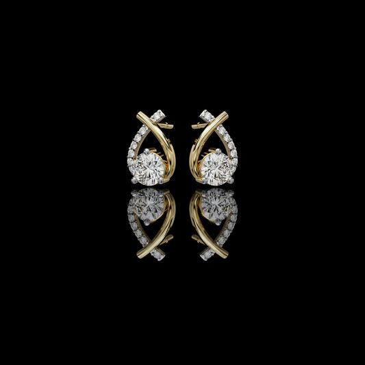 1.18 CT Luxury Teardrop Inspired Lab grown Earrings Featuring Round Cut Center Stones and Pave Accents