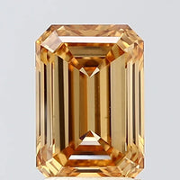 Stylish 2.01 CT Emerald Shape Fancy Intense Brownish Yellow Color VVS2 Clarity Moissanite Diamond For Birthday Ring