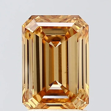 Stylish 2.01 CT Emerald Shape Fancy Intense Brownish Yellow Color VVS2 Clarity Moissanite Diamond For Birthday Ring