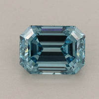 Beautiful Of 0.94 CT Emerald Shape Fancy Vivid Blue Color VS2 Clarity Lab Grown Diamond For One Glance
