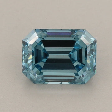Beautiful Of 0.94 CT Emerald Shape Fancy Vivid Blue Color VS2 Clarity Lab Grown Diamond For One Glance