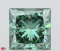 High Quality 3.01 CT Princess Shape Fancy Vivid Green Color VS1 Clarity Moissanite Diamond For Custom Ring