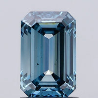 Fantastic Of 1.55 CT Emerald Shape Fancy Vivid Blue Color VS2 Clarity Moissanite Diamond For Faint Echo