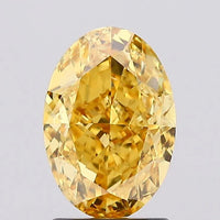 Beauty Of Of 2.09 CT Oval Shape Fancy Vivid Yellow Color VS2 Clarity Moissanite Diamond For No Rush