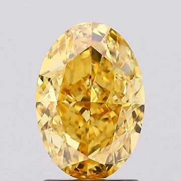 Beauty Of Of 2.09 CT Oval Shape Fancy Vivid Yellow Color VS2 Clarity Moissanite Diamond For No Rush