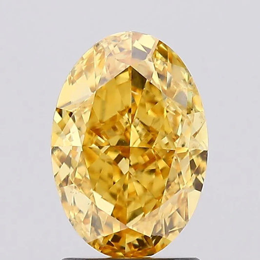 Beauty Of Of 2.09 CT Oval Shape Fancy Vivid Yellow Color VS2 Clarity Moissanite Diamond For No Rush