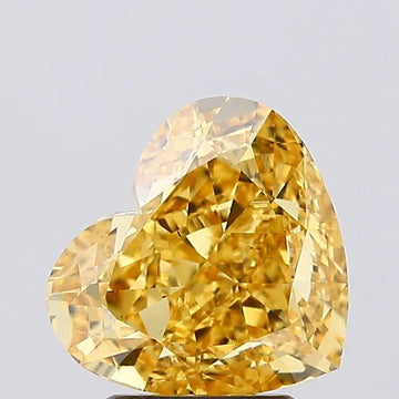 Trendy Of 3.00 CT Heart Shape Fancy Vivid Yellow Color VS2 Clarity Moissanite Diamond For Soft Truth