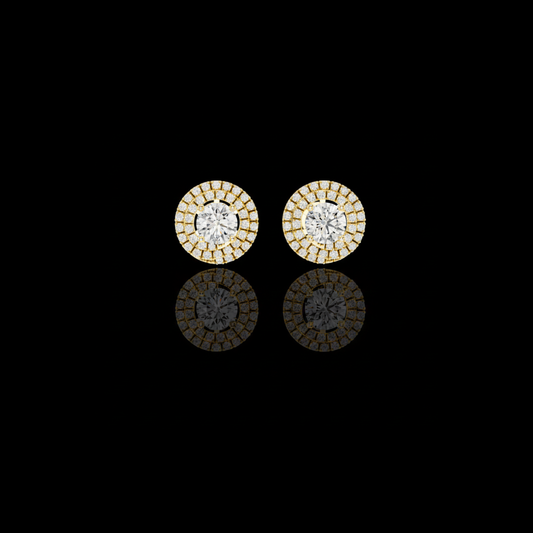 2.50 CT Luxury Lab Grown Round Cut Diamond Halo Stud Earrings For Her