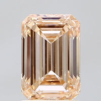 High Quality Of 2.01 CT Emerald Shape Fancy Brownish Orange Color VS2 Clarity Moissanite Diamond For Mild Storm