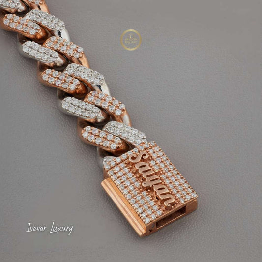 Personalized Rose Gold Moissanite Diamond Custom Bracelet by Ivevar
