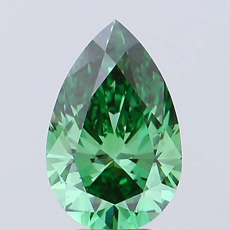 Beautiful 4.03 CT Pear Shape Fancy Vivid Green Color VS1 Clarity Moissanite Diamond For Custom Ring