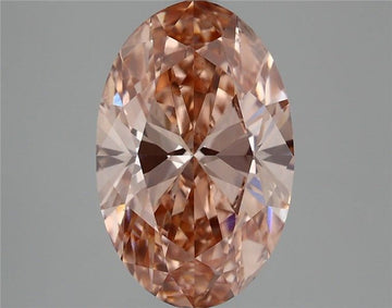 Ultimate 4.02 CT Oval Shape Fancy Intense Brownish Pink Color VS1 Clarity Lab grown Diamond For Propose Ring