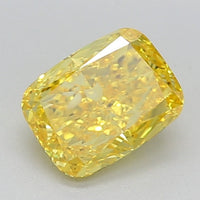 Latest 0.81 CT Cushion Shape Fancy Vivid Yellow Color VVS1 Clarity Lab Grown Diamond For Kind Hours