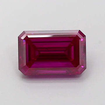 Shiny Of 2.21 CT Emerald Shape Fancy Deep Pink Color VS2 Clarity Moissanite Diamond For Held Moments
