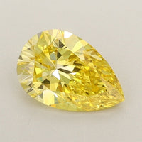 Stunning 0.72 CT Pear Shape Fancy Vivid Yellow  Color VVS1 Clarity Lab Grown Diamond For The Still