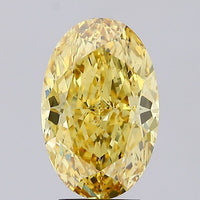 Bright Of 4.80 CT Oval Shape Fancy Vivid Yellow Color VS2 Clarity Lab Grown Diamond For Silver Days