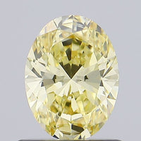 Dazzling Of 0.70 CT Oval Shape Fancy Intense Yellow Color VS1 Clarity Lab Grown Diamond For Custom Ring
