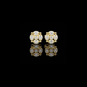 0.60 TCW Elegant Geometric Moissanite Diamond Cluster Stud Earrings with Modern Floral Symmetry