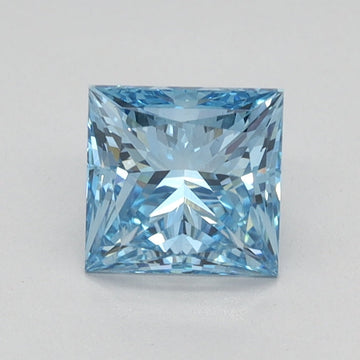 Brilliant 0.80 CT Princess Shape Fancy Intense Yellow Color VS2 Clarity Lab Grown Diamond For Her Gold