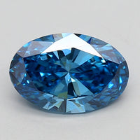 Bright Of 2.00 CT Oval Shape Fancy Vivid Blue Color VS2 Clarity Lab Grown Diamond For Soft Turns