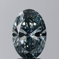 Designer Of 3.01 CT Oval Shape Fancy Intense Blue Color VS2 Clarity Lab Grown Diamond For Soft Days