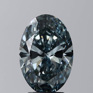 Designer Of 3.01 CT Oval Shape Fancy Intense Blue Color VS2 Clarity Lab Grown Diamond For Soft Days