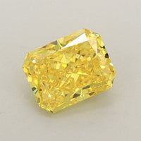 Bright 0.62 CT Radiant Shape Fancy Vivid Yellow Color VVS1 Clarity Lab Grown Diamond For One Tomorrow