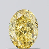 Designer Of 0.93 CT Oval Shape Fancy Vivid Yellow Color VS2 Clarity Lab Grown Diamond For Soft Touch