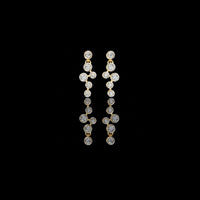 0.80 TCW Sophisticated Multi-Round Bezel Moissanite Diamond Drop Earrings in Gleaming Gold Finish