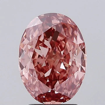 Dazzling Of 3.17 CT Oval Shape Fancy Vivid Brownish Pink Color VS2 Clarity Moissanite Diamond For True Wait
