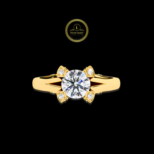 Handcrafted Round Diamond Ring Vintage Inspired Gold Setting By Ivevar