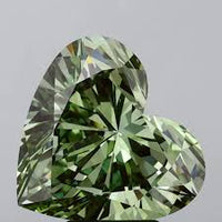 Fantastic Of 3.15 CT Heart Shape Fancy Deep Yellowish Green Color VS2 Clarity Lab Grown Diamond For Long After