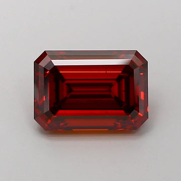 Bold Beauty Of 2.26 CT Emerald Shape Fancy Vivid Brownish Orange Color VS2 Clarity Moissanite Diamond For Long After