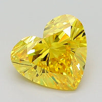 Classic Of 1.57 CT Heart Shape Fancy Vivid Yellow Color VS2 Clarity Lab Grown Diamond For Soft Wind