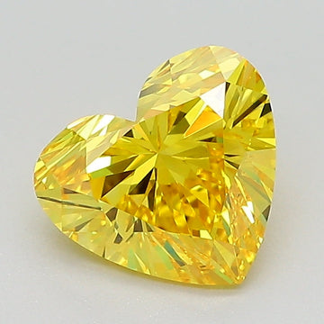 Classic Of 1.57 CT Heart Shape Fancy Vivid Yellow Color VS2 Clarity Lab Grown Diamond For Soft Wind