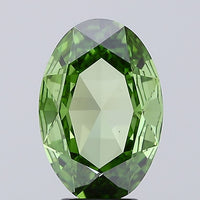 Classic Of 2.76 CT Oval Shape Fancy Vivid Green Color VS2 Clarity Lab Grown Diamond For That Calm