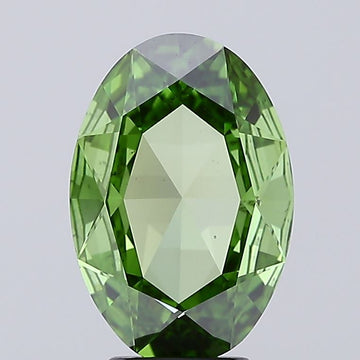 Classic Of 2.76 CT Oval Shape Fancy Vivid Green Color VS2 Clarity Lab Grown Diamond For That Calm