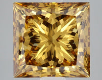 Shiny 5.03 CT Princess Shape Fancy Vivid Brownish Yellow Color VS2 Clarity Moissanite Diamond For Anniversary Ring