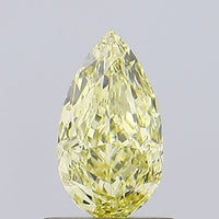 Dazzling 0.75 CT Pear Shape Fancy Intense Yellow  Color VVS1 Clarity Lab Grown Diamond For Her Trace