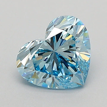Fantastic Of 1.02 CT Heart Shape Fancy Vivid Blue Color VS2 Clarity Lab Grown Diamond For Plain Gold