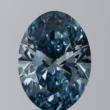Fantastic Of 3.50 CT Oval Shape Fancy Vivid Blue Color VS2 Clarity Lab Grown Diamond For Bright Echo