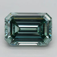Fantastic Of 3.73 CT Emerald Shape Fancy Intense Green Color VS2 Clarity Moissanite Diamond For True North