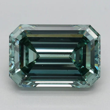 Fantastic Of 3.73 CT Emerald Shape Fancy Intense Green Color VS2 Clarity Moissanite Diamond For True North