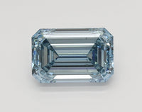 Classic Of 2.00 CT Emerald Shape Fancy Intense Blue Color VS2 Clarity Lab Grown Diamond For Deep Gold