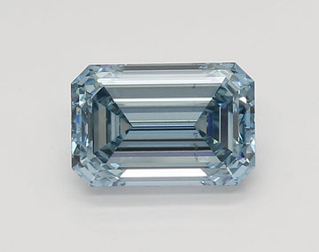 Classic Of 2.00 CT Emerald Shape Fancy Intense Blue Color VS2 Clarity Lab Grown Diamond For Deep Gold