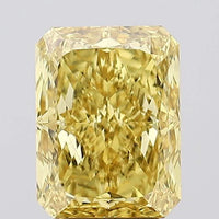 Classic Of 4.54 CT Emerald Shape Fancy Vivid Yellow Color VS2 Clarity Moissanite Diamond For Her Light