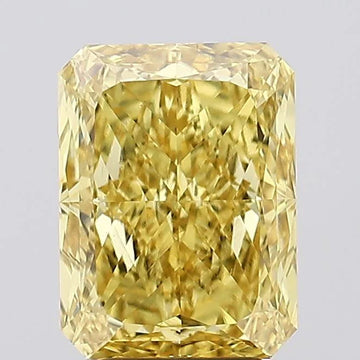Classic Of 4.54 CT Emerald Shape Fancy Vivid Yellow Color VS2 Clarity Moissanite Diamond For Her Light