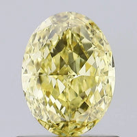 Timeless Of 0.84 CT Oval Shape Fancy Vivid Yellow Color VS1 Clarity Moissanite Diamond For Mine